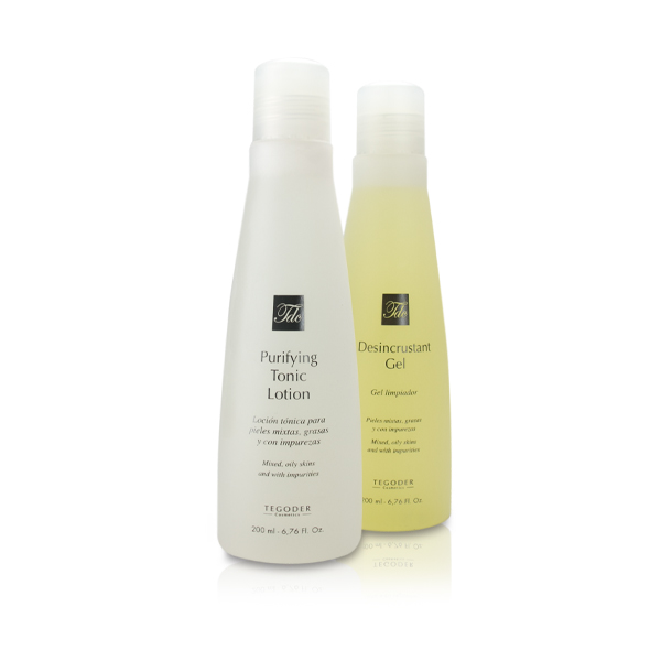 Purifying Cleansing Pack / Gel desincrustante y tónico purificante 200 + 200 ml, incluye cepillo